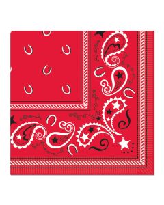 Beistle Red Bandana Luncheon Napkins 16 Count