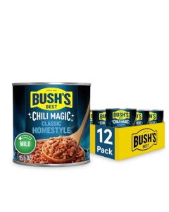 BUSHS BEST 155 oz Canned Chili Magic Chili Beans Starter Classic Homestyle Source of Plant Based Protein and Fiber Low Fat Gluten Free Pack of 12
