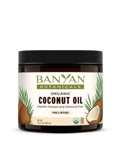 Banyan Botanicals Coconut Oil Expeller Pressed Organic Coconut Oil Massage Oil for Naturally Hydrated Skin and Hair 145 oz Refined Non GMO Sustainably Sourced