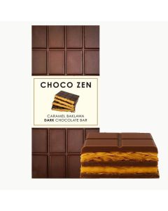 Choco Zen Premium Dubai Dark Chocolate Bar (Caramel Baklawa Dark Chocolate, 120g) – Luxury Dessert, Gourmet, Rich With Premium Flavors