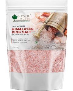 Bliss of Earth Himalayan Pink Salt 500g / Natural Mineral Rich Rock Salt / Fine Grain Gourmet Cooking & Seasoning Salt / Pure Unrefined Pink Salt for Grilling, Baking, Soups, Salads, Marinades & Everyday Kitchen Use