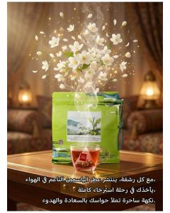 Premium Jasmine Black Tea Bags with Real Jasmine Flowers, Aromatic Floral Blend, 20 Tea Bags