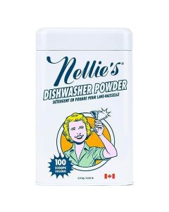 Nellies Dishwasher Powder Tough on Food Residue PlantBased Ingredients Spotless Clean HighEfficiency Dishwashing Solution 100 Scoop Tin Made in Canada
