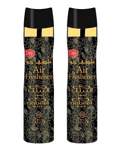 2 Pcs Nabeel Black Air Freshener 300ML Luxurious Long-Lasting Arabian Fragrance for Home, Car & Office
