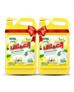 Al Emlaq Dishwashing Liquid Ultra Lemon Fragrance With Double Force - Pack of 2 x 1800ml