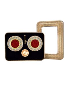 Saffron Gift Box – 2x1g Super Negin Saffron with Brass Mortar – Elegant Tin Gift Set