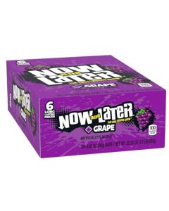 Now Later Original Taffy Chews Candy Grape 6 count 093 Ounce Bar Pack of 24