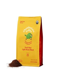 Chamberlain Coffee Early Bird Blend - Light Roast Ground Coffee Beans with Notes of Citrus, Caramel & Milk Chocolate - Specialty Ground Coffee Freshly Roasted In California - 12 oz