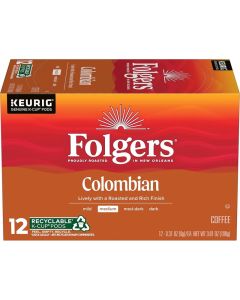 Folgers Gourmet Selections Lively Colombian Coffee K-Cup Pods for Keurig Brewers - 12 Count