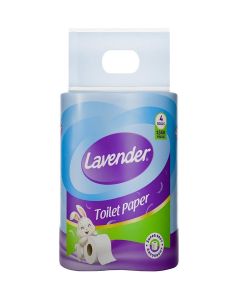 LAVENDER Toilet Paper / Ultra Soft Strong Virgin Fibre Tissue / High Absorbency Hygienic Bathroom Rolls / Daily Personal Care for Home Office Guest Washroom Use (4 Roll X 340 Pulls Pack)