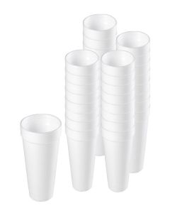 EcoQuality 10 oz White Insulated Foam Drinking Cup Single Use Disposable for Drinks Water Coffee Tea Juice Soda Espresso Latte Cooler Cups (100)