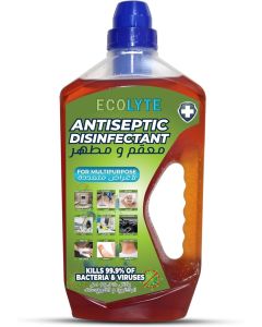 ECOLYTE+ Antiseptic Disinfectant, Premium Liquid for Effective Germ Protection Antibacterial & Personal Hygiene, Versatile & Effective, Used in Bathing, Laundry, All purpose Cleaner (1 Liter)