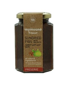 Mymoune Sundried Fig Preserve with Walnuts 350g / 75% Fruit Content / Traditional Lebanese Fig Jam