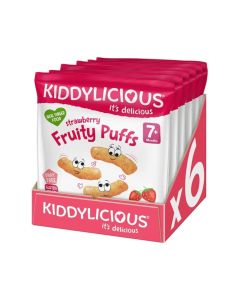Crumb Free Strawberry Fruity Puffs Kids Snack 10gm Pack Of 6