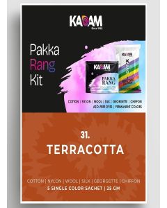 Kadam Pakka Rang Fabric Dye Colour / Terracotta / 25g Pack / Includes DyFix Color Fixer / Permanent Fabric Dyes for Old Faded Jeans and Clothes