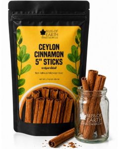 Bliss of Earth Ceylon Cinnamon Sticks 200g, Premium Sri Lankan True Cinnamon, Sweet & Mild Flavored Whole Dalchini Sticks for Tea, Coffee, Baking & Cooking