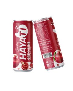 Hayati Grenadine Sparkling Pomegranate Fruit Juice Drink / 20% Real Fruit Juice / Rich in Vitamin C / Halal Certified / Refreshing Carbonated Soda Alternative / 250ml Can (Pack of 1)