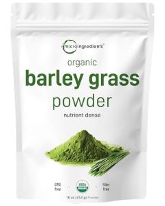Organic Barley Grass Powder 16 Ounces US Grown Rich in Vitamins Minerals Fibers Antioxidants Superfood Greens Mix for Immune Health and Digestion Support NonGMO