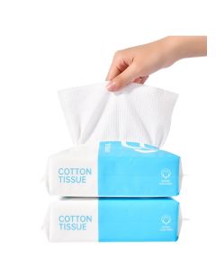2PCS Baby Cotton Tissue, Soft Dry Wipe, Wet Use, Made of Pure Cotton, 50 Count Unscented Disposable Facial Tissues for Baby Sensitive Skin