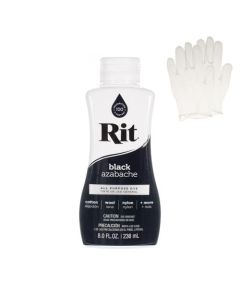 Rit Dye Liquid Fabric Dye for Crafting Clothing and Dcor 8 oz Bottle Black Gloves Included