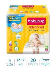Babyhug Advanced Soft Pant Style Diapers with Aloe Vera, Extra Large, Size 5 - 20 Pieces