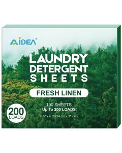AIDEA Laundry Detergent Sheets Washer Sheet Detergent No Plastic Jug Laundry Soap Sheet For Travel Home Washing Fresh Scent200 Loads 100 Sheets