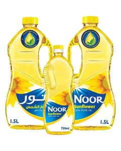 Noor Sunflower Oil 3 x 2 x 1.5 Liter+ 750ml ( Total - 11.25 liter)