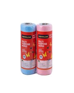 Dab N Klean Non Woven Multipurpose Wipes/Kitchen Towels - Pack of 2 / Quick-Dry, Reusable & Washable upto 10X times / Ultra-Absorbent, OBA-Free, Lint-Free / 60 Pulls per Roll (2 Rolls (120 Wipes