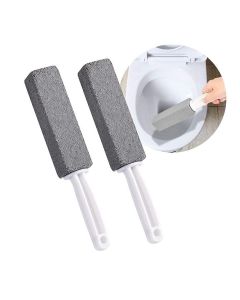 Metal 2 Pcs Toilet Cleaner Brush With Handle Cleaning Pumice Stone Pumice Stone For Cleaning Paint& Pool Tile Cleaner Brush For Kitchen/Bath/Pool/Household Cleaning Grey