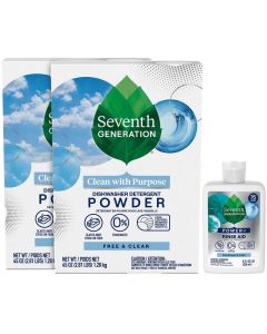 Seventh Generation Dishwasher Detergent Powder 2Pack Rinse Aid Free Clear Biodegradable PlantBased FragranceFree Septic Safe