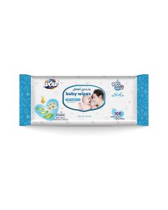 WOW Baby Wipes - Mild Fragrance 99% Water Wipes / Extra Thick Long Wipes with Organic Aloe Vera, Chamomile Extract and Vitamin E, Gentle on sensitive skin/ 100's Single Pack