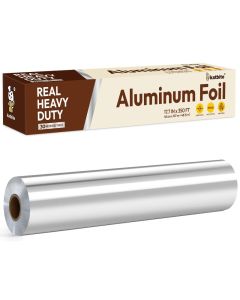 Katbite Aluminum Foil Heavy Duty 177 Inch Wide 30 Micron Thick Strong Heavy Duty Foil Aluminum Roll Wrap for Commercial Catering Grilling Roasting Baking Home Cooking 177x525sf