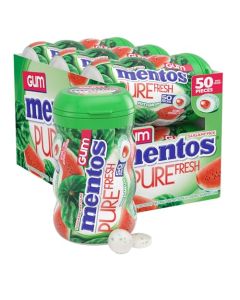 Mentos Pure Fresh SugarFree Chewing Gum with Xylitol Watermelon Flavor Easter Basket Essentials Stuffers for Kids and Adults Bulk 50 Pieces 6Pack
