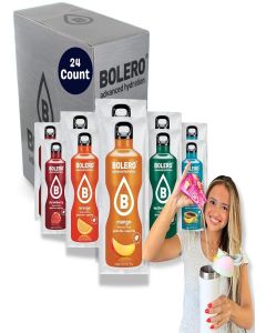 Bolero Sugar Free Drink Mix Variety Fruit Flavors / Powdered Flavored Water Packets / 24 Large Sachet On The Go