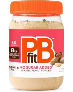 PBfit No Sugar Added Peanut Butter Powder - 7 Ounce Jar with 8g Plant-Based Protein