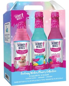 Jordan's Skinny Mixes Fantasy Water Flavor Collection - Mermaid, Unicorn & Cotton Candy Syrup Trio, Zero Calorie, 12.7 Fl Oz Each