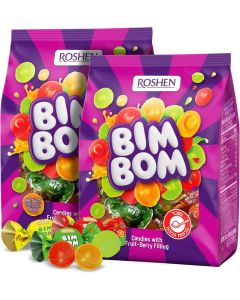 Roshen Bim Bom Hard Candy with Fruit Flavor Filling