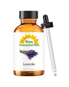 Sun Essential Oil - Lavender Essential Oil 16 oz (473 ml) for Diffuser, Humidifier, Skin, Aromatherapy Massage, Scented for Soap & Candle Making at Home, Calming Aroma for Sleep