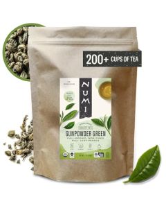 Numi Gunpowder Loose Leaf Green Tea Organic Tea Leaves 16 Ounces Brews 200 Cups Medium Caffeine Green Tea