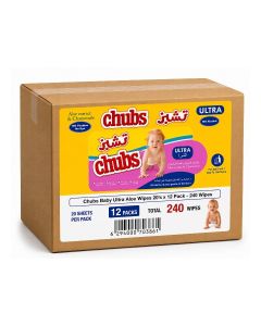Chubs Baby Ultra Aloe Wipes 240's Wet wipes Pack of 20*12