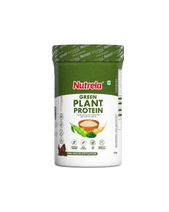 Nutrela Green Plant Protein Powder, Brown Rice & Pea, Chocolate Flavor, 500g
