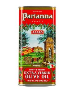 Partanna Robust Extra Virgin Olive Oil Premium Castelvetrano Olive Oil Harvested in Sicily Pure Authentic Italian Monovarietal Rich in Flavor First Cold Pressed 169oz 500ml Tin