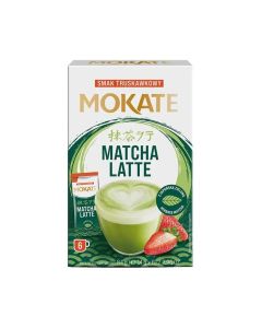 Mokate Matcha Latte Strawberry Instant Drink Mix - 6 Sachets, 84g