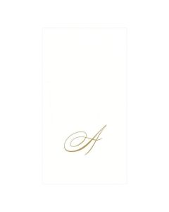 Caspari White Pearl Paper Linen Guest Towels Monogram Initial A Pack of 24