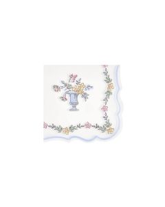 Chintz Border Small Napkins - Pack of 16, 3-Ply Paper Napkins with Softly Waved Edges and Rococo Floral Chintz Design, Stylish Party Tableware for Garden Lunche