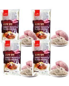 Fusion Select Sweet Potato Glass Noodles - 4 Packs of Gluten-Free, Vegan, Low-Calorie Noodles for Stir-Fry and Hot Pot