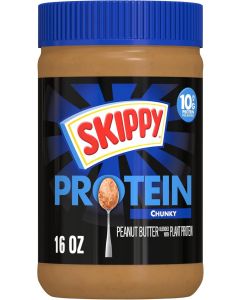 SKIPPY Chunky Peanut Butter Blended with Plant Protein, 16oz