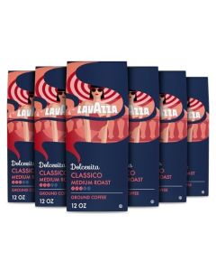 Lavazza Dolcevita Classico Ground Coffee 6 Bags of 12oz Medium Roast Rich and Fullbodied Intensity 35 Arabica and Robusta Ideal for Drip Brewers Pack of 6 Package May Vary