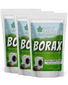 Bliss of Earth Borax Powder 113g( Pack of 3) / Multi-Purpose Cleaning Booster, Laundry Enhancer, Household Utility Powder / Fine Quality Sodium Borate for DIY & General Use