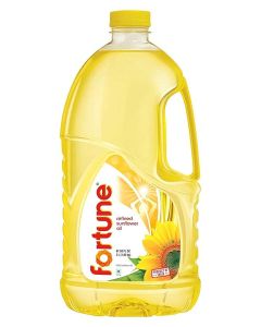Fortune Refined Sunflower Oil, Healthy Cooking Oil with Low Absorption, 2L